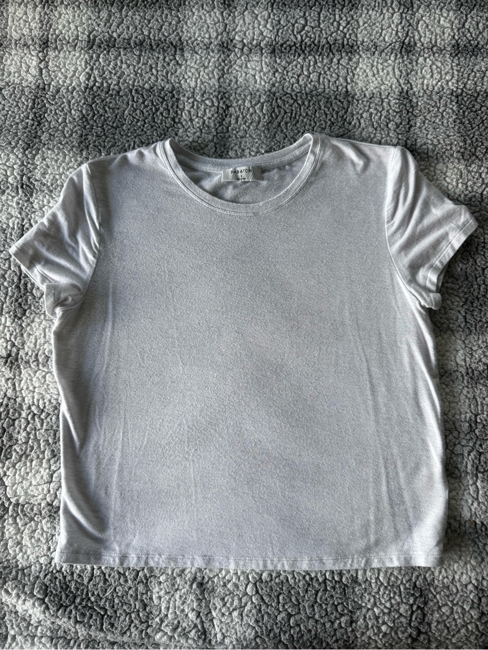 Babaton Aritzia Cream Crewneck Baby Tee